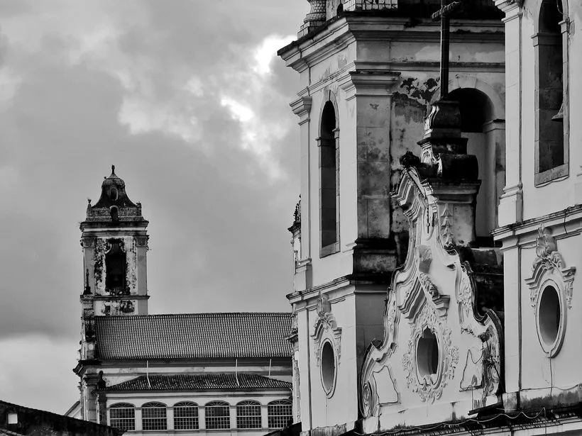 Sobrados coloniais coloridos do Pelourinho em Salvador