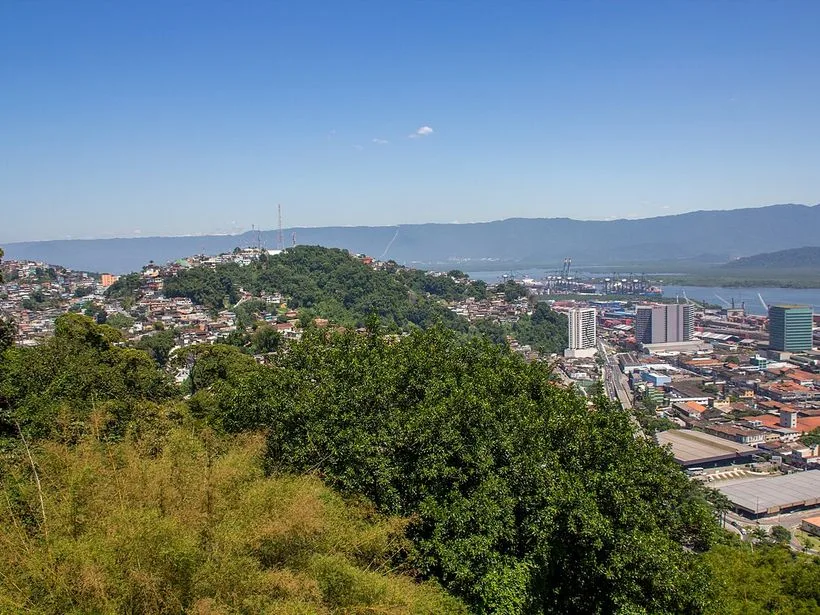 Panorama de Santos visto do Monte Serrat