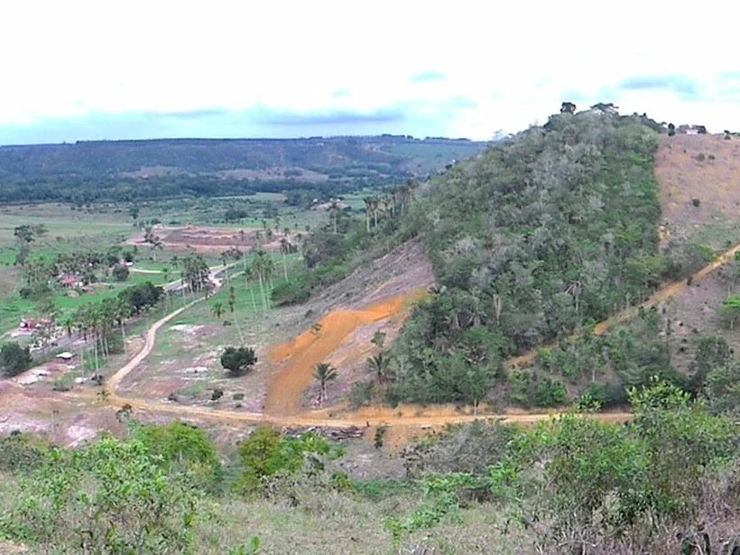 Paisagem de pastagem e Mata Atlântica em Teixeira de Freitas