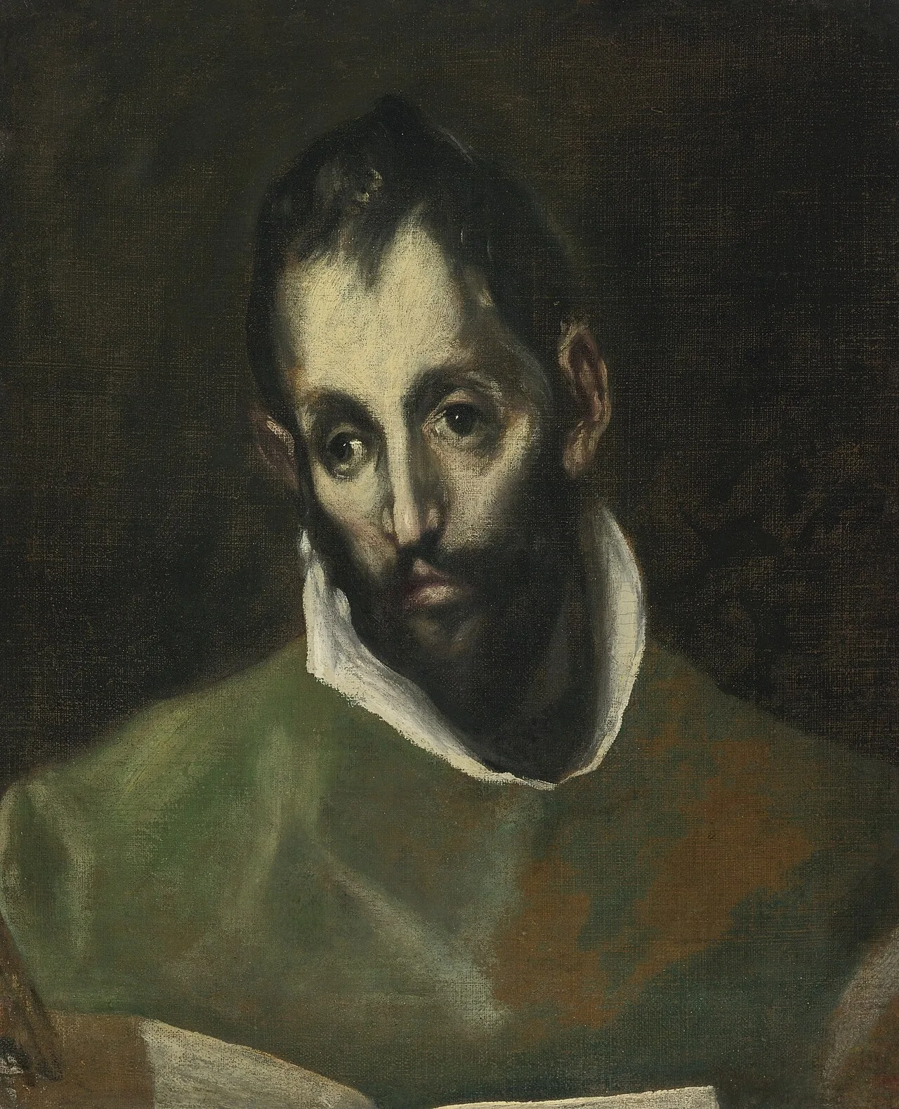 Pintura de São Lucas Evangelista, atribuída à escola de El Greco, retratando o santo apontado pela tradição como padroeiro dos médicos